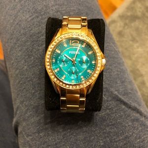 Gold Fossil Watch
